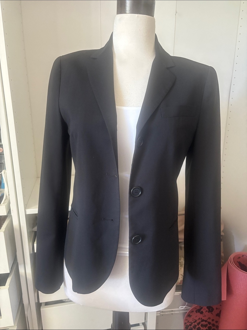 Black Women’s Varsity-Inspired Blazer Jacket - Classic Tailored Style